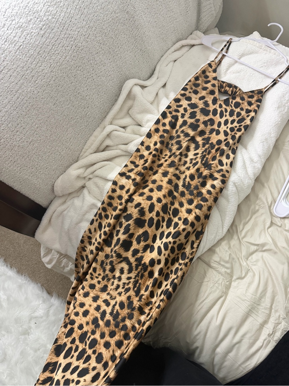 Zara Leopard Print Slip One-Piece - Tan & Black